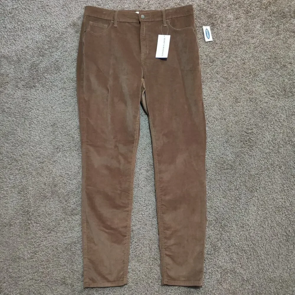 NWT Old Navy Corduroy Jeans Womens 33 x 28 Rockstar Super Skinny Brown‎ New